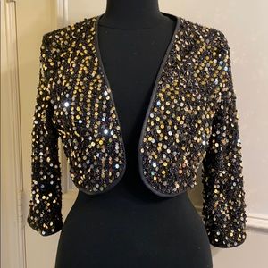 Sequined 3/4 sleeve Shrug
